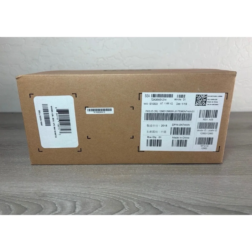 Dell‎ Dock 180W WKG60 LBL USB-C Power Delivery Docking Station- New- Open Box